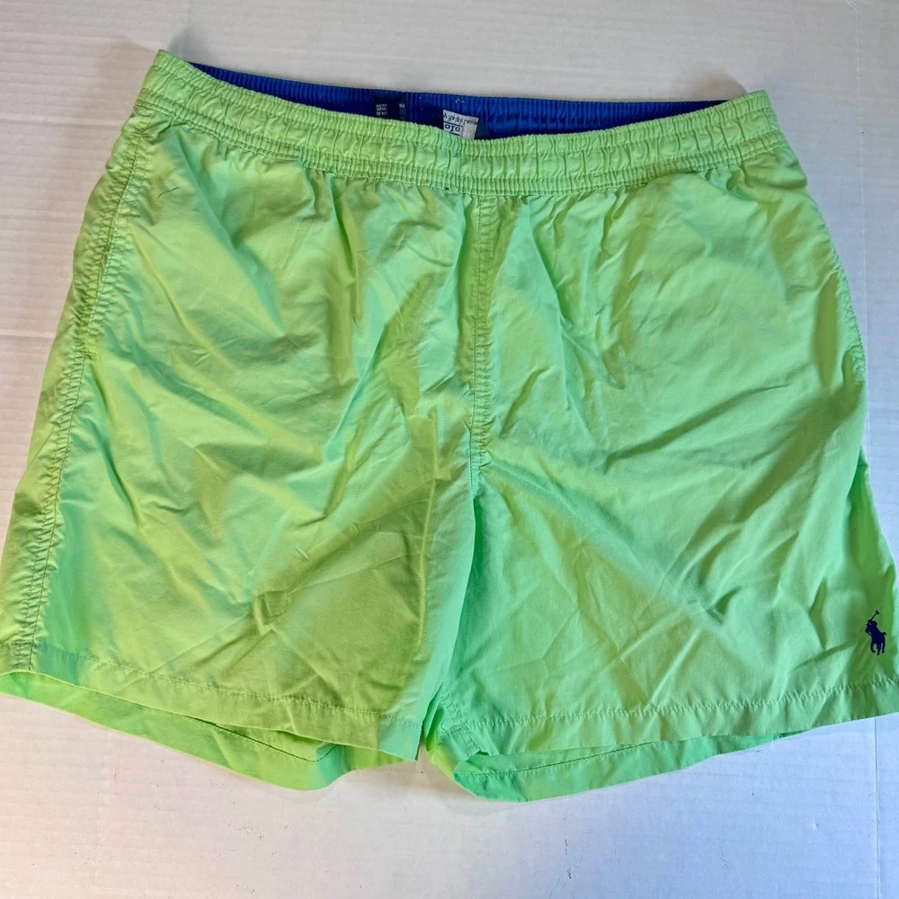 Polo Ralph Lauren Mens XL‎ Lime Green Swim Trunks Pony Logo - Lining Removed